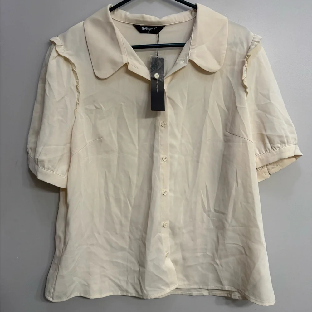 Allegra K Ruffle Sleeve Blouse NWT - Picture 5 of 8